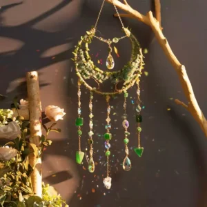 green aventurine crystal suncatcher forest moon